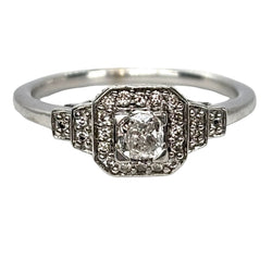 Bague Solitaire MAUBOUSSIN "Un Automne 1930" en or blanc et diamants - Castafiore