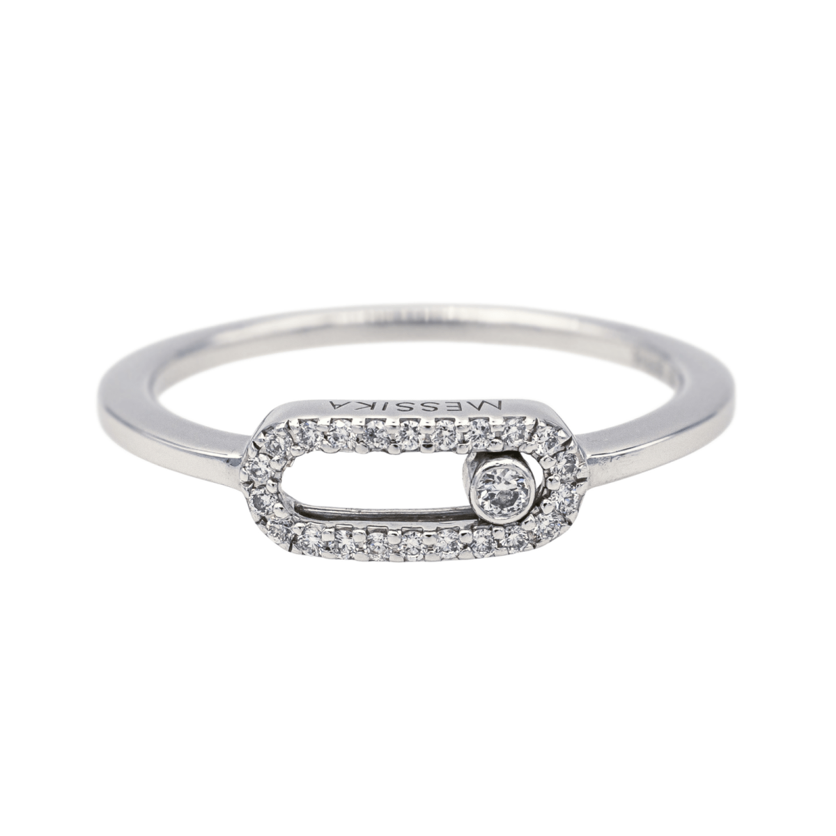 Bague Solitaire MESSIKA "Move Uno" en or blanc et diamants - Castafiore
