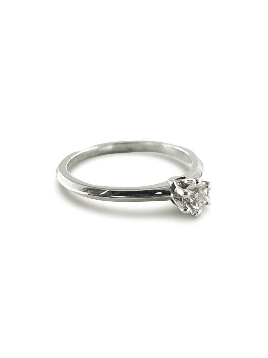 Bague Solitaire or blanc diamant 0,30 ct - Castafiore