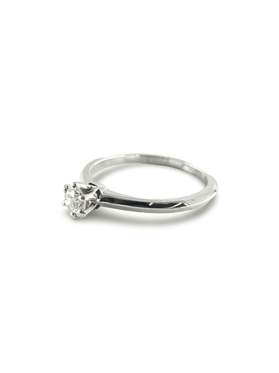 Bague Solitaire or blanc diamant 0,30 ct - Castafiore