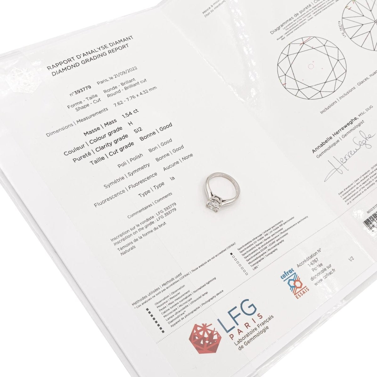 Bague Solitaire Or blanc Diamant - Castafiore