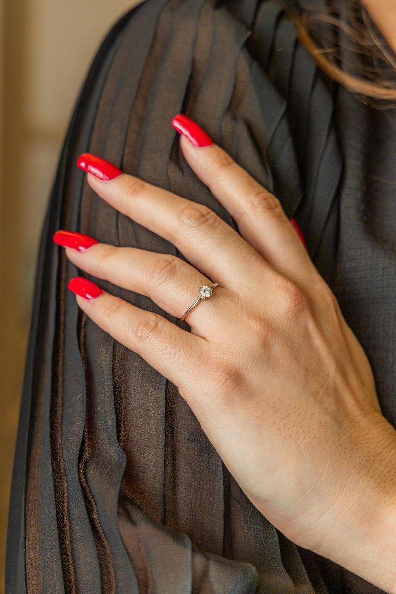 Bague Solitaire Or blanc Diamant - Castafiore