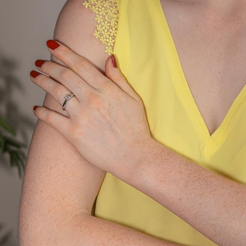 Bague Solitaire Or blanc Diamant - Castafiore