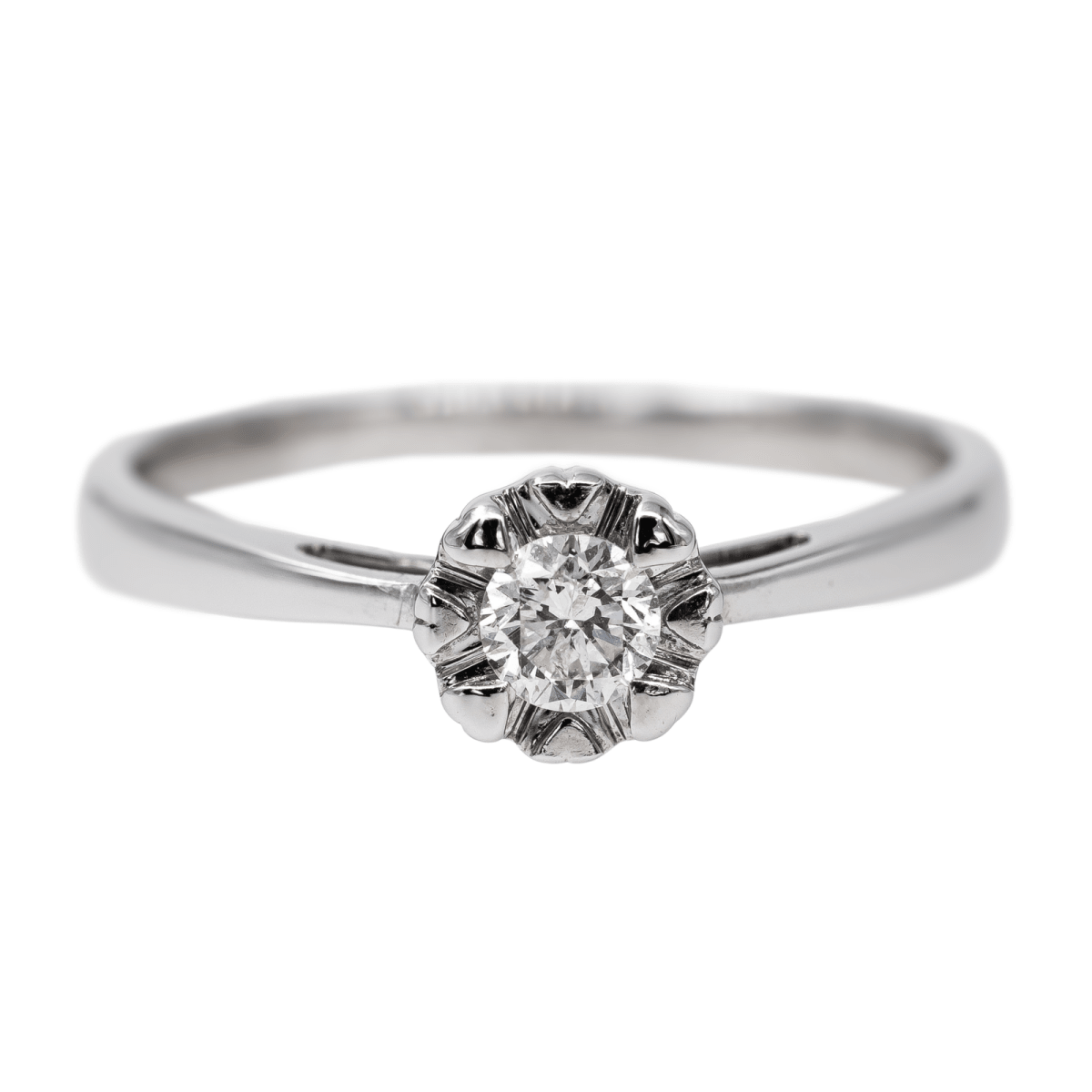 Bague Solitaire Or blanc Diamant - Castafiore
