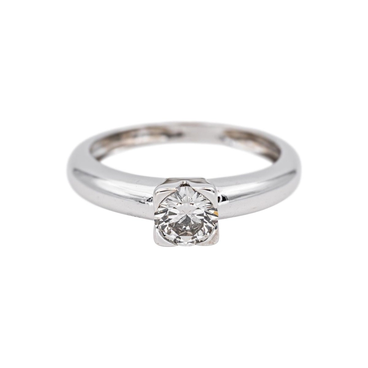 Bague Solitaire Or blanc Diamant - Castafiore