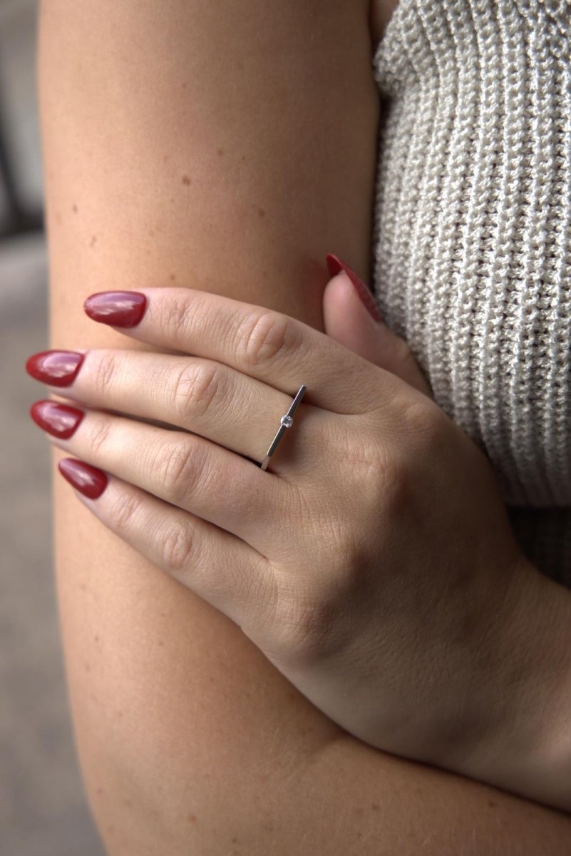 Bague Solitaire Or blanc Diamant - Castafiore