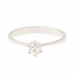 Bague Solitaire Or blanc Diamant - Castafiore