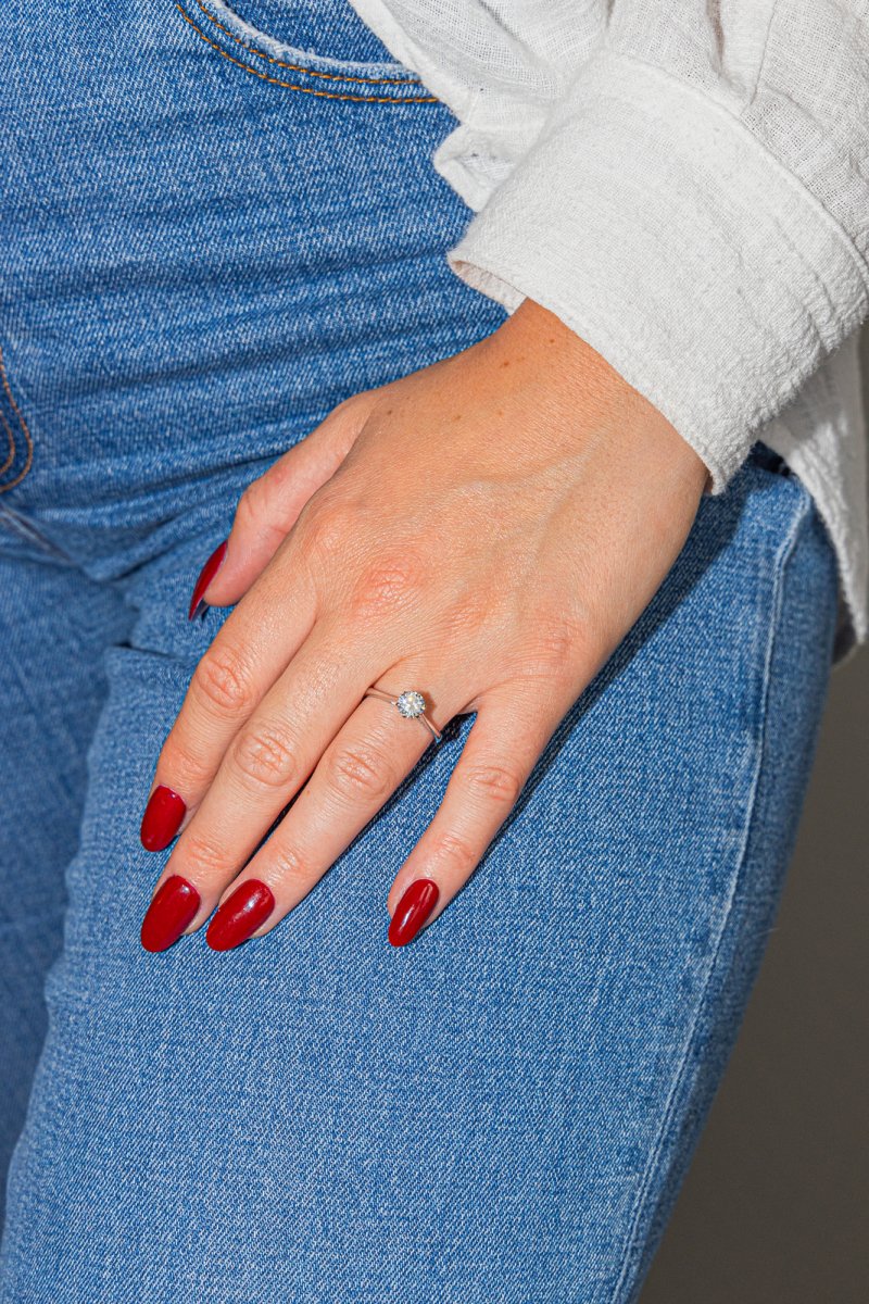 Bague Solitaire Or blanc Diamant - Castafiore