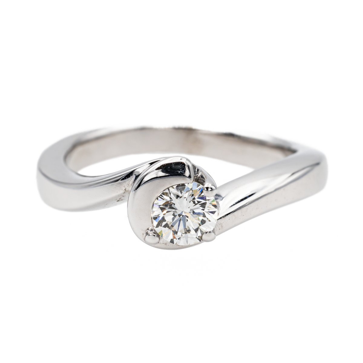 Bague Solitaire Or blanc Diamant - Castafiore