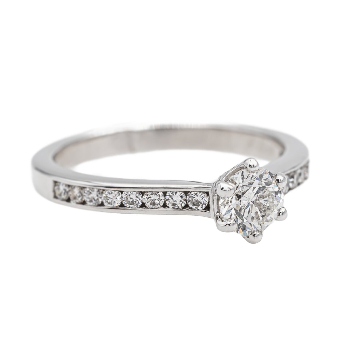 Bague Solitaire Or blanc Diamant - Castafiore