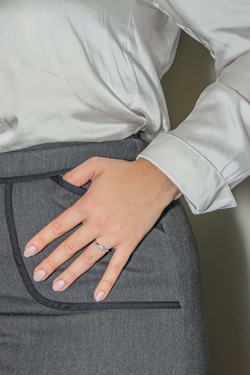 Bague Solitaire Or blanc Diamant - Castafiore