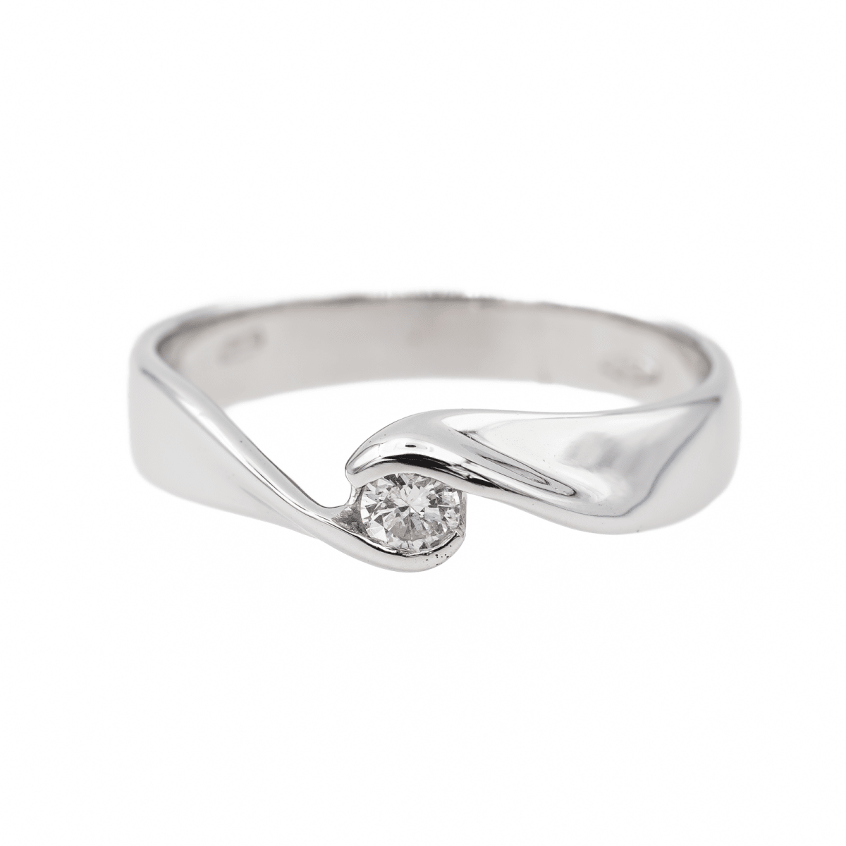 Bague Solitaire Or blanc Diamant - Castafiore