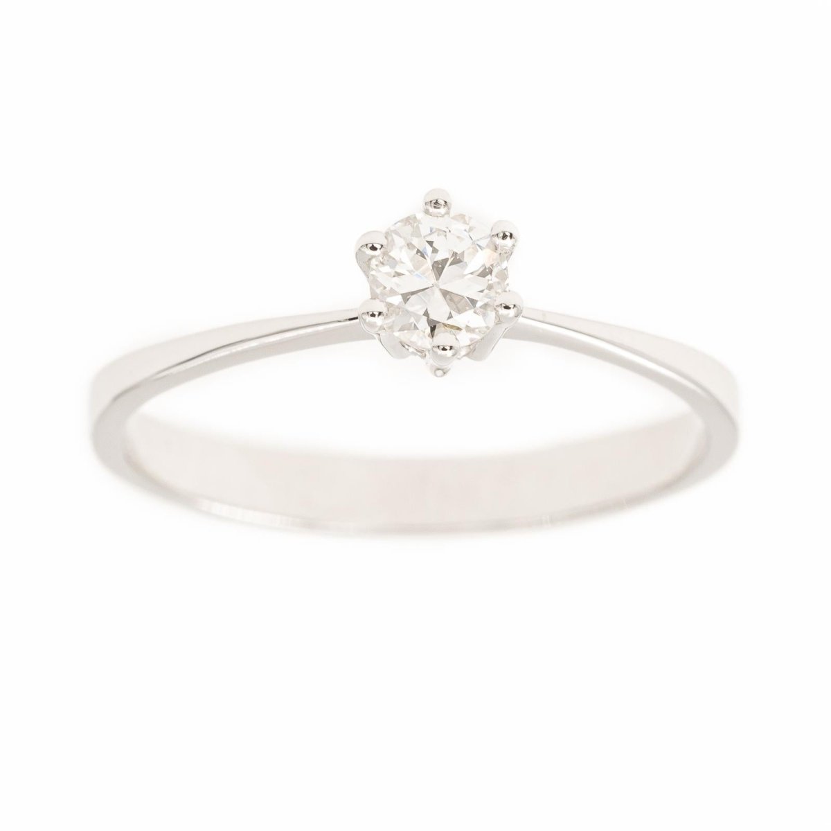 Bague Solitaire Or blanc Diamant - Castafiore