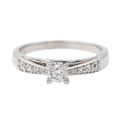 Bague Solitaire Or blanc Diamant - Castafiore