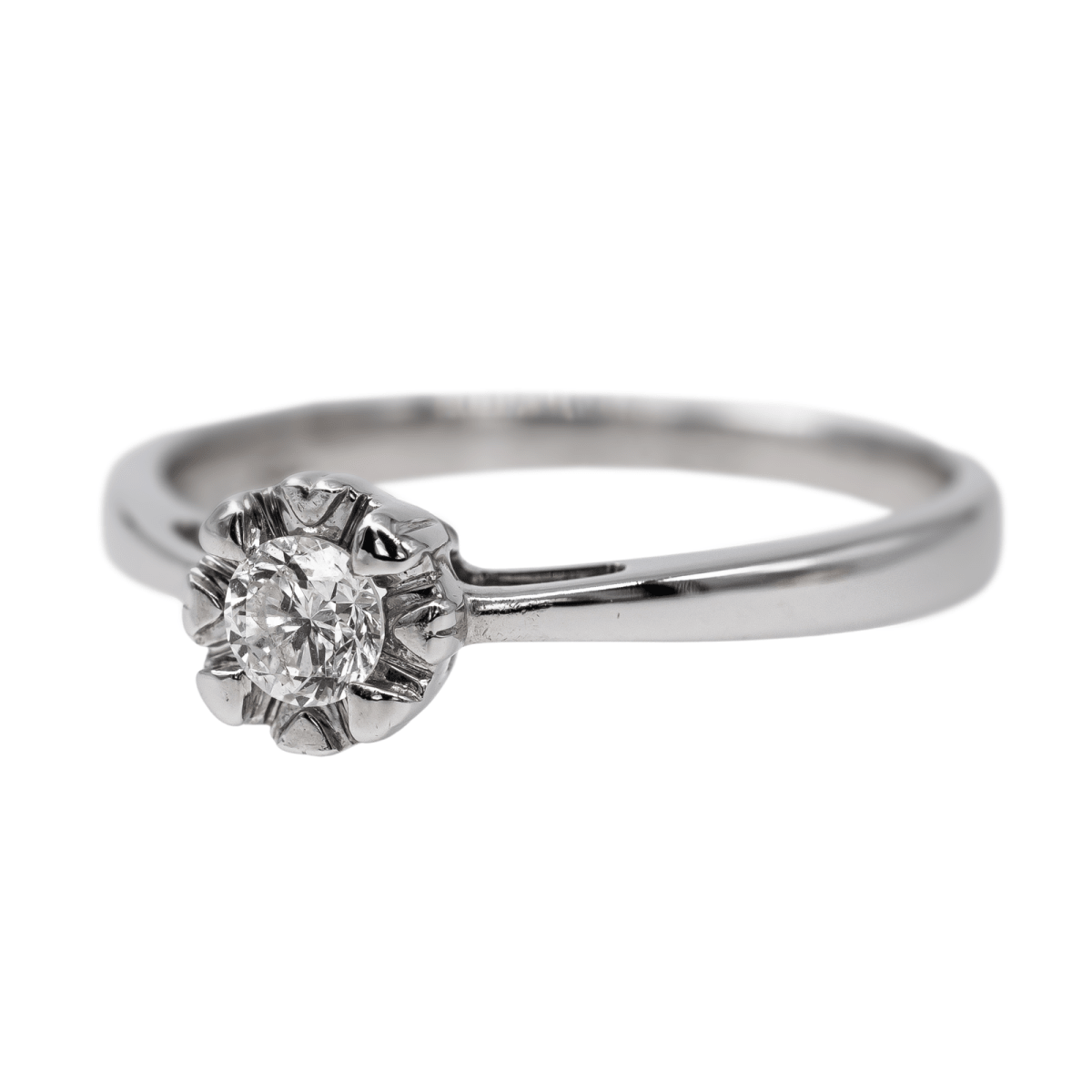 Bague Solitaire Or blanc Diamant - Castafiore