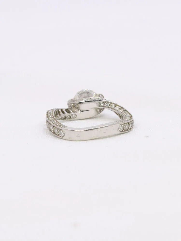 Bague solitaire or blanc diamants taille brillant 0,90 ct - Castafiore