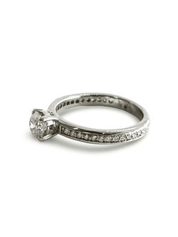 Bague solitaire or blanc et diamants 0,80 ct - Castafiore