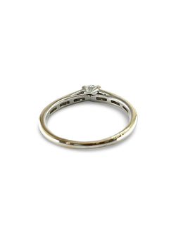 Bague solitaire or blanc et diamants - Castafiore