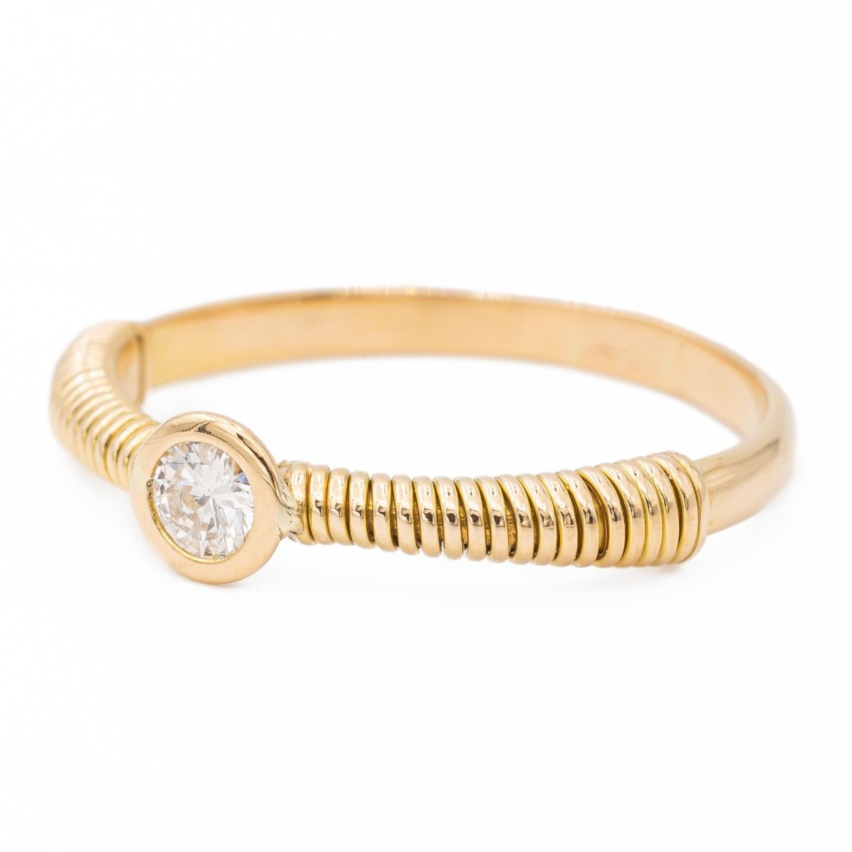 Bague Solitaire Or jaune Diamant - Castafiore