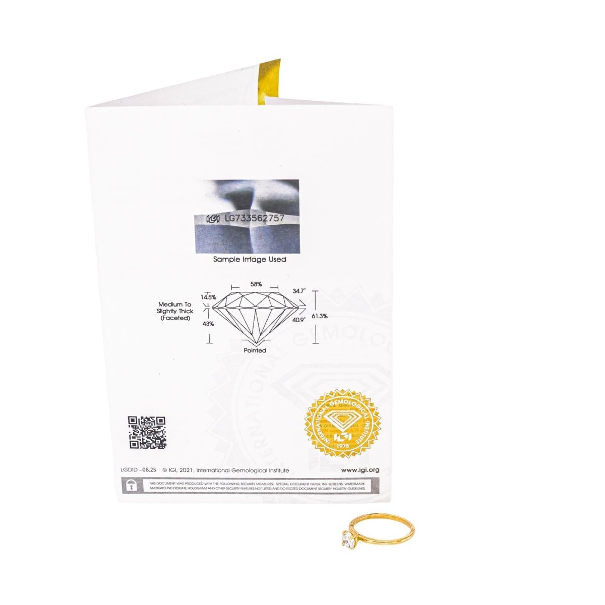 Bague Solitaire Or jaune Diamant - Castafiore