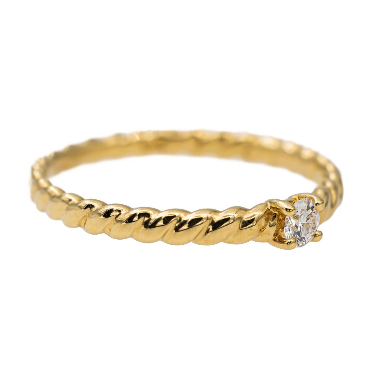 Bague Solitaire Or jaune Diamant - Castafiore