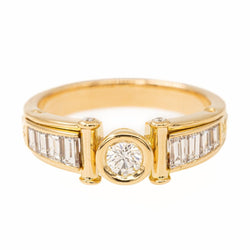 Bague Solitaire Or jaune Diamant - Castafiore