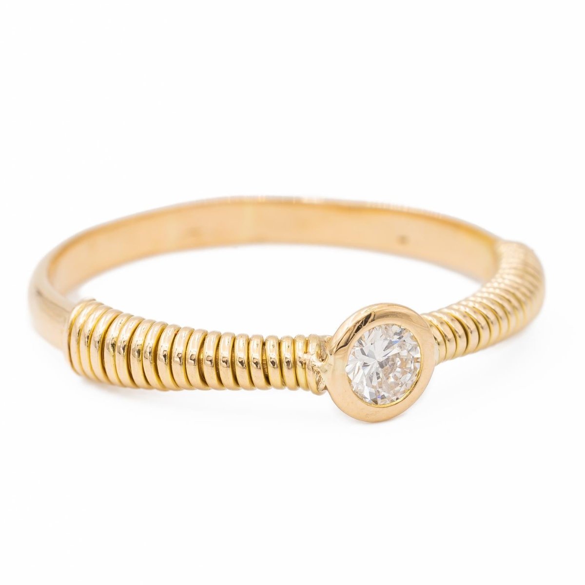 Bague Solitaire Or jaune Diamant - Castafiore