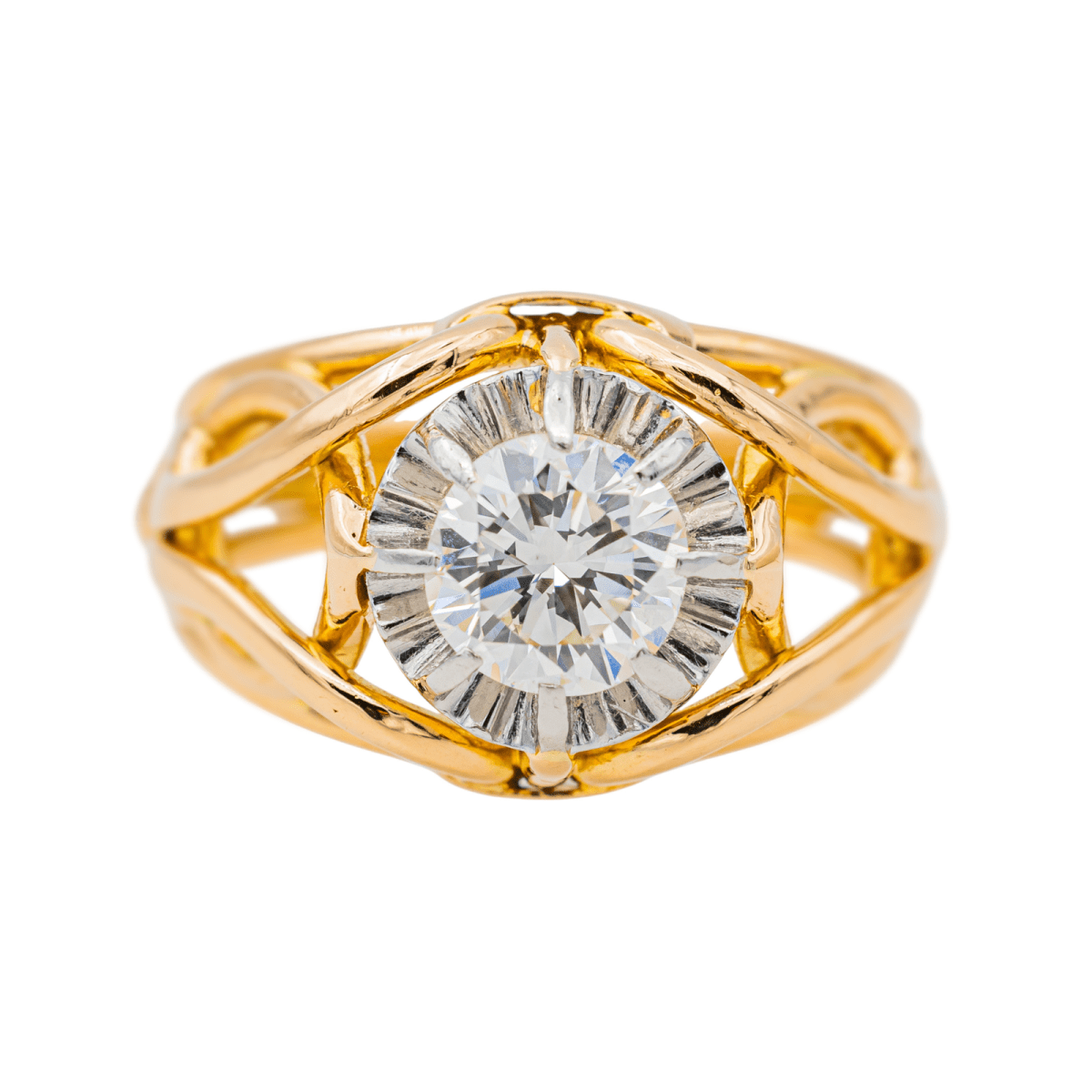 Bague Solitaire Or jaune Diamant - Castafiore