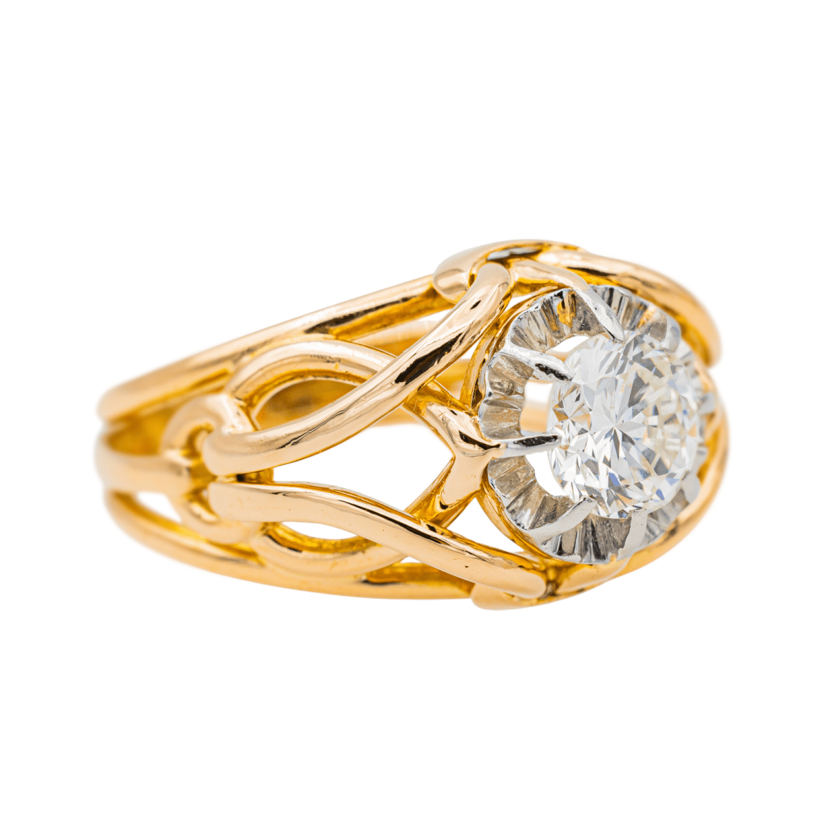 Bague Solitaire Or jaune Diamant - Castafiore