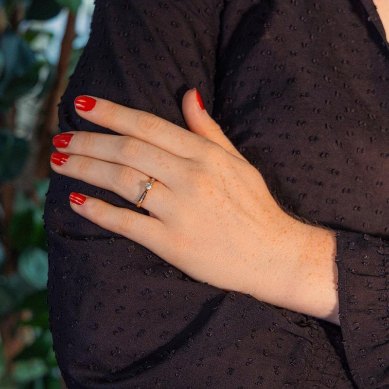 Bague Solitaire Or jaune Diamant - Castafiore