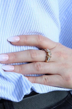 Bague Solitaire Or jaune Diamant - Castafiore