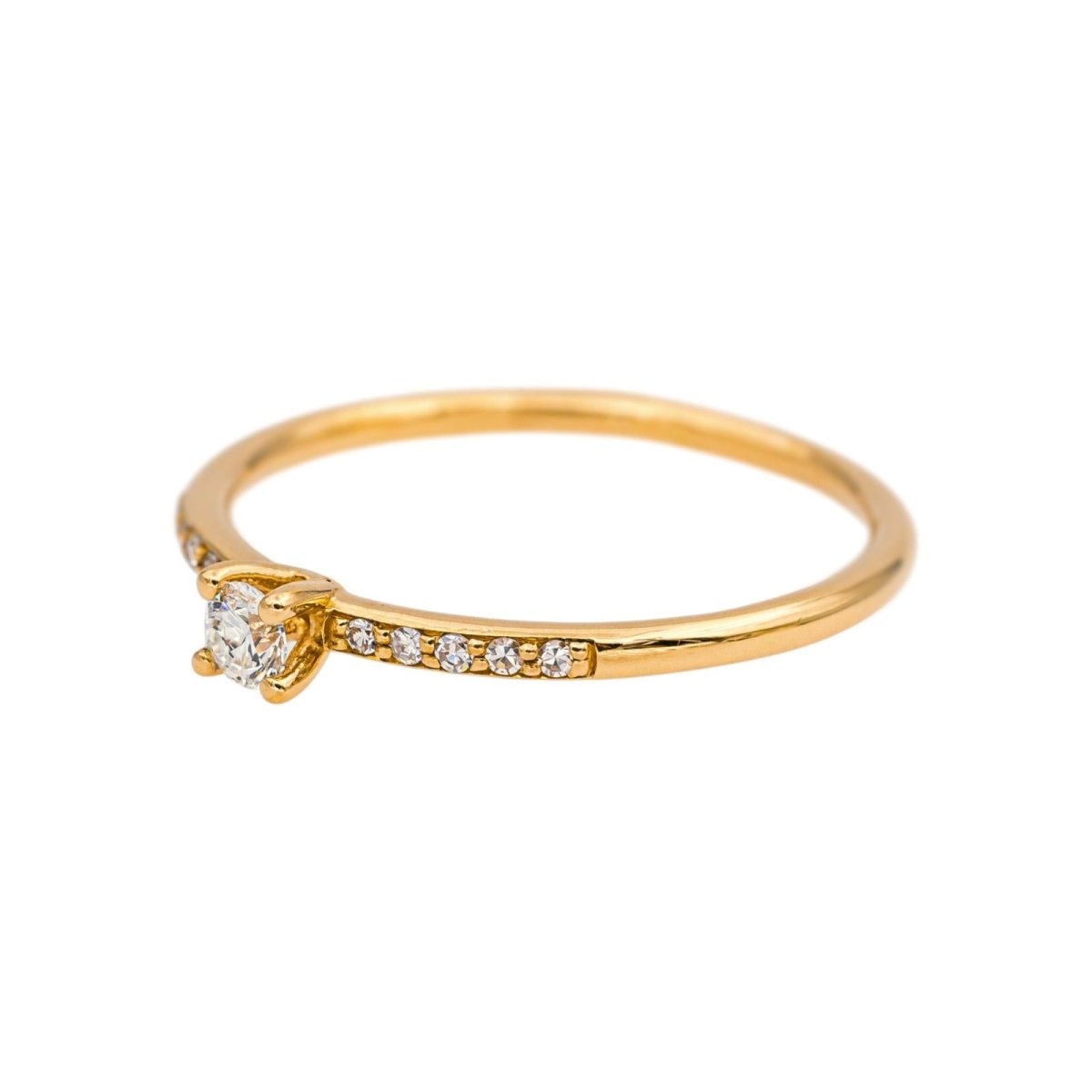 Bague Solitaire Or jaune Diamant - Castafiore