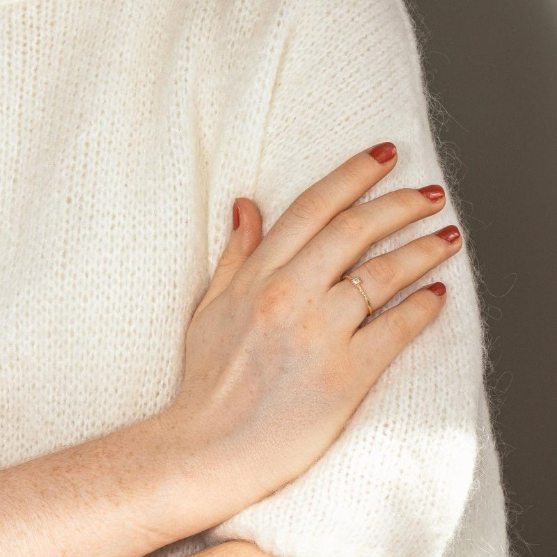 Bague Solitaire Or jaune Diamant - Castafiore