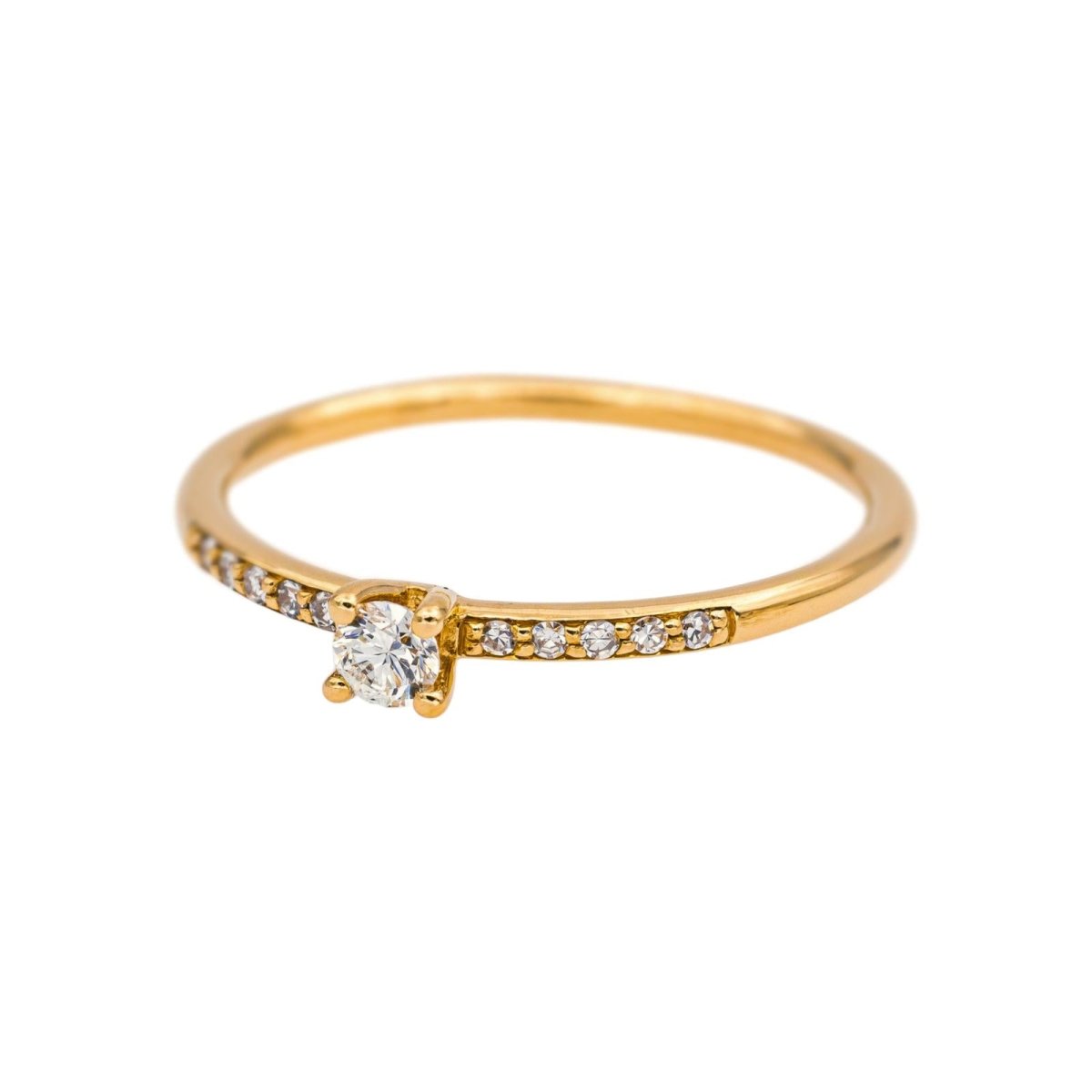 Bague Solitaire Or jaune Diamant - Castafiore