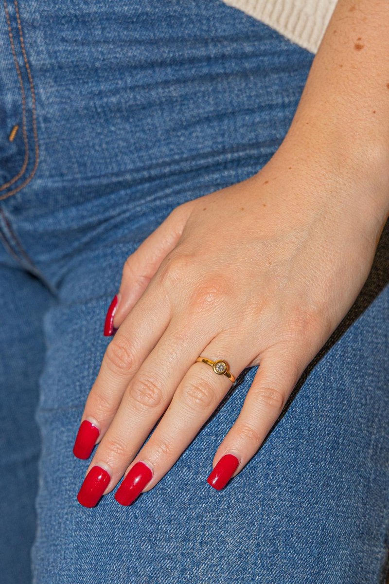Bague Solitaire Or jaune Diamant - Castafiore