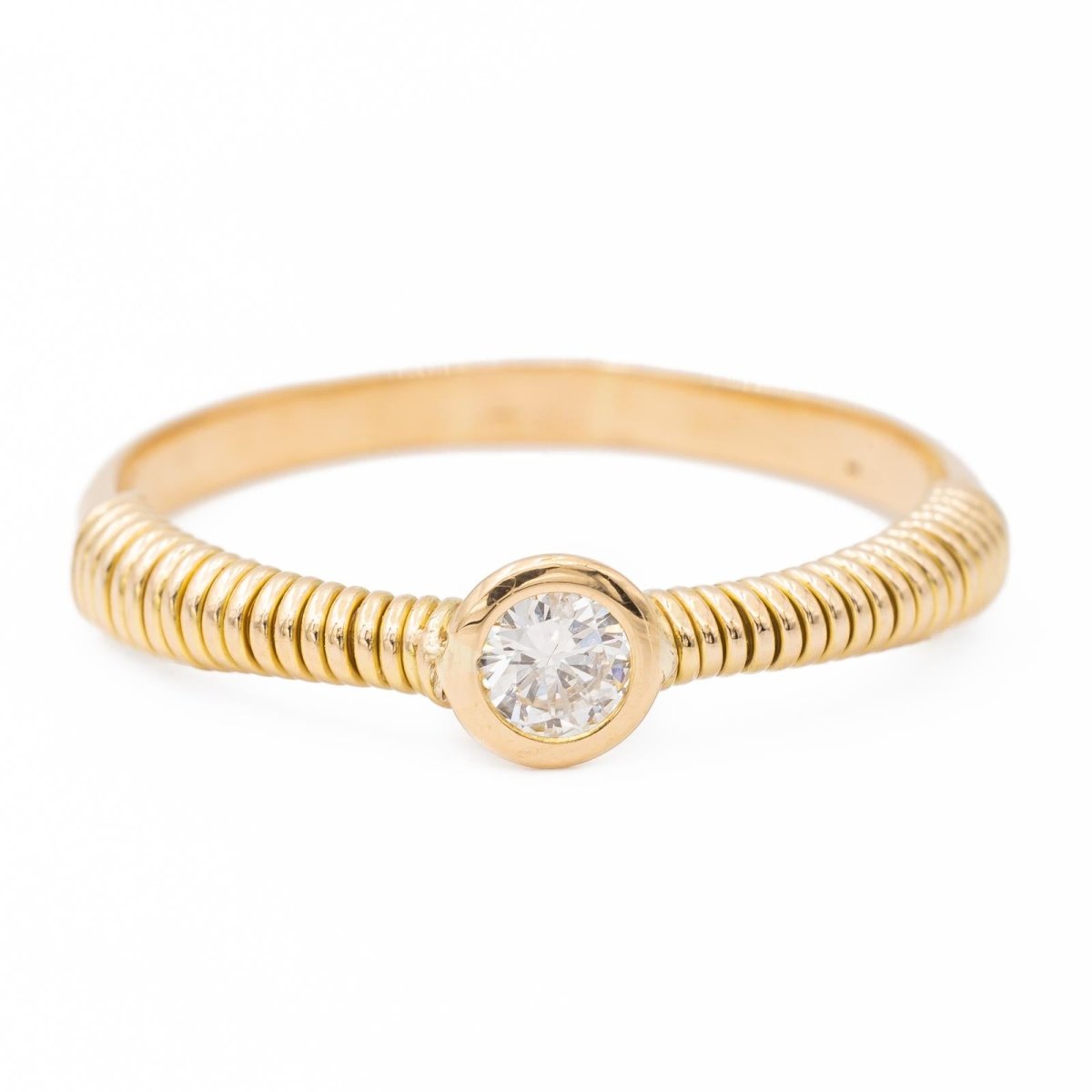 Bague Solitaire Or jaune Diamant - Castafiore