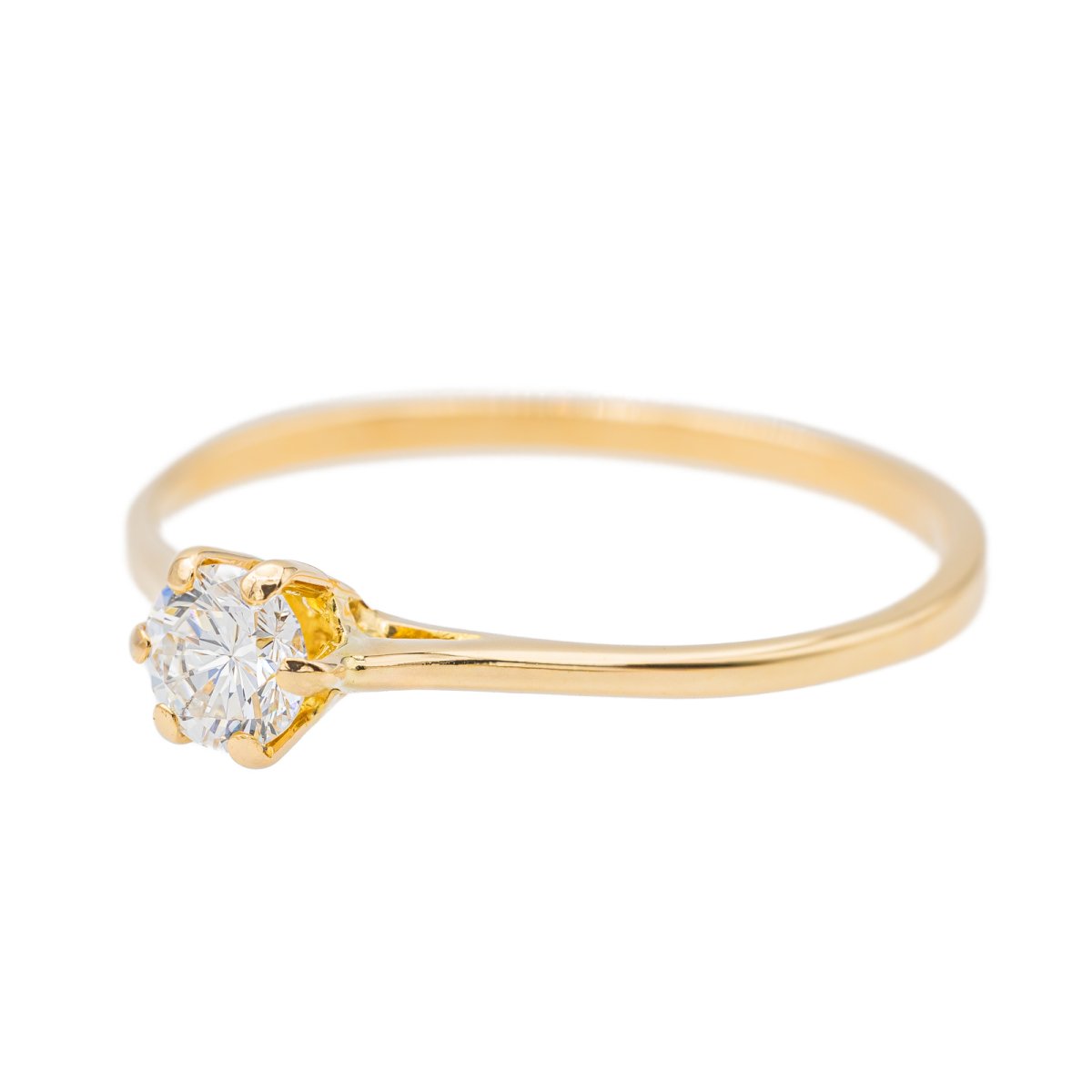 Bague Solitaire Or jaune Diamant - Castafiore