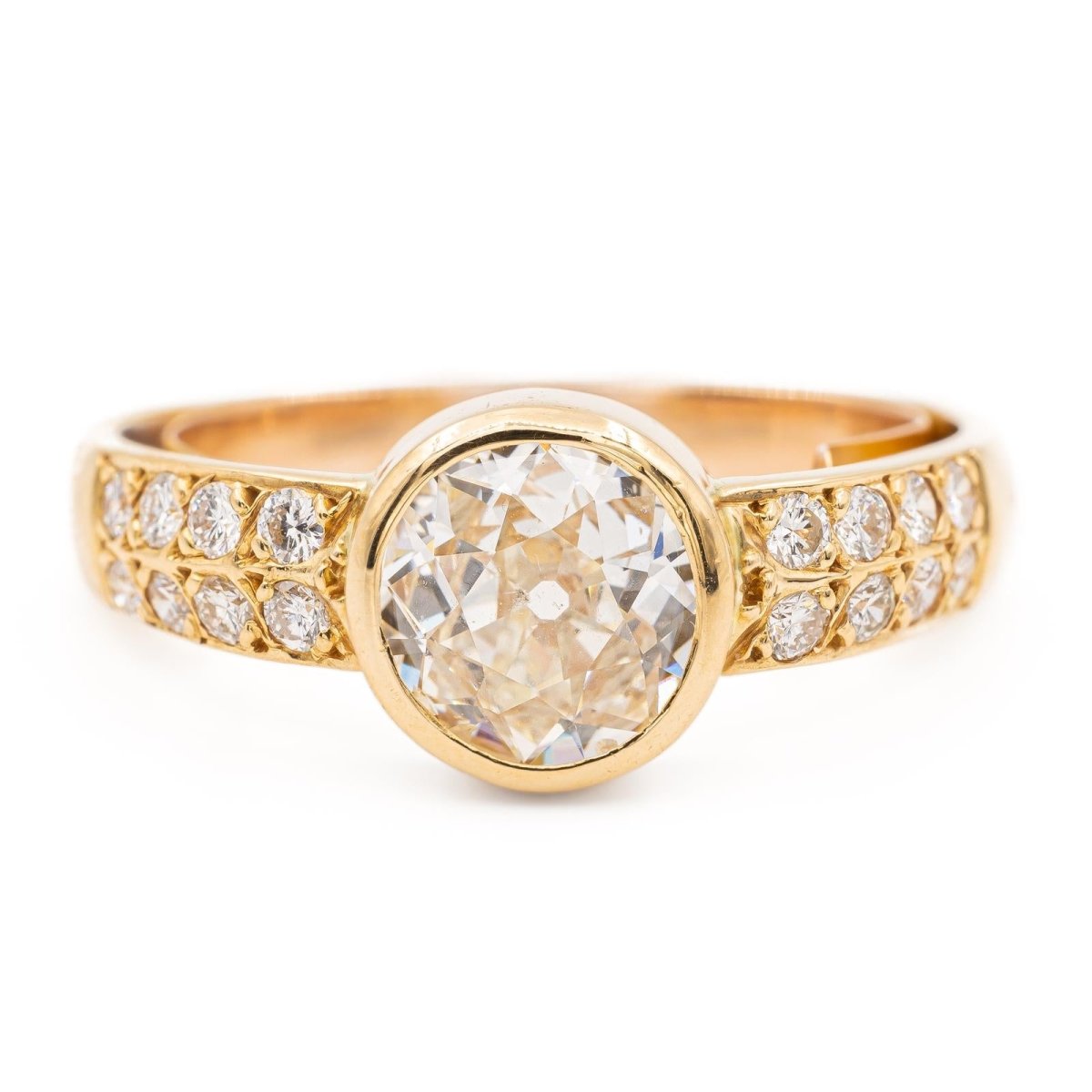 Bague Solitaire Or jaune Diamant - Castafiore