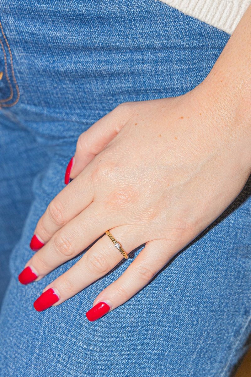 Bague Solitaire Or jaune Diamant - Castafiore