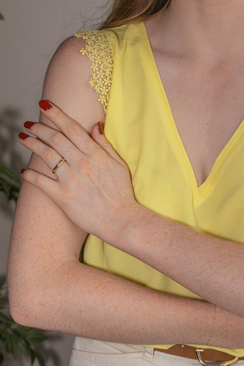 Bague Solitaire Or jaune Diamant - Castafiore