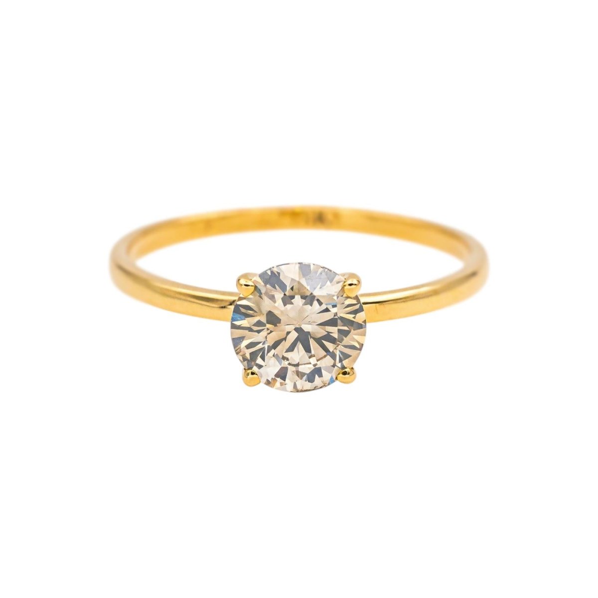 Bague Solitaire Or jaune Diamant brun - Castafiore