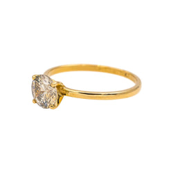 Bague Solitaire Or jaune Diamant brun - Castafiore
