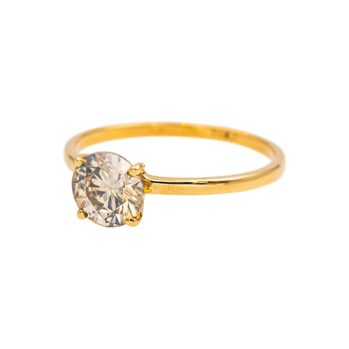 Bague Solitaire Or jaune Diamant brun - Castafiore