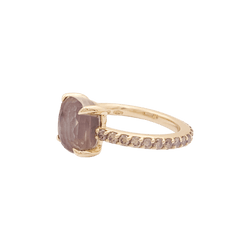 Bague Solitaire POMELLATO "Baby" en or rose, quartz et diamants - Castafiore