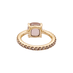 Bague Solitaire POMELLATO "Baby" en or rose, quartz et diamants - Castafiore