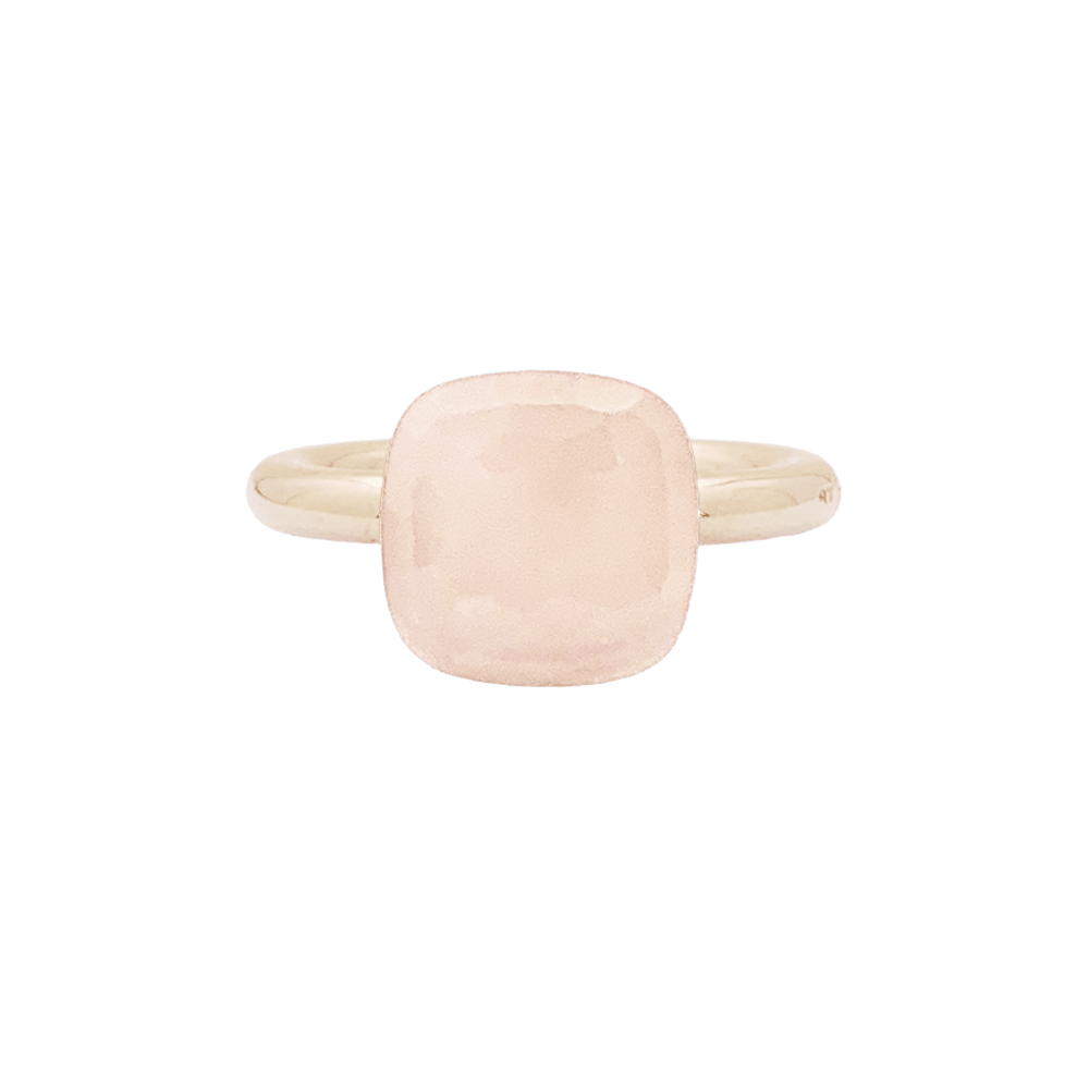 Bague Solitaire POMELLATO "Nudo Classic" en or blanc, or rose et quartz - Castafiore