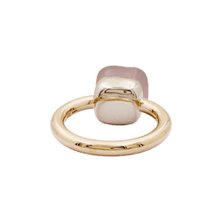 Bague Solitaire POMELLATO "Nudo Classic" en or blanc, or rose et quartz - Castafiore