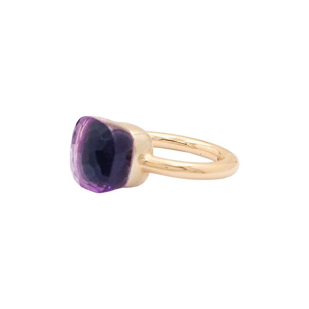 Bague Solitaire POMELLATO Nudo Classic en or rose et améthyste