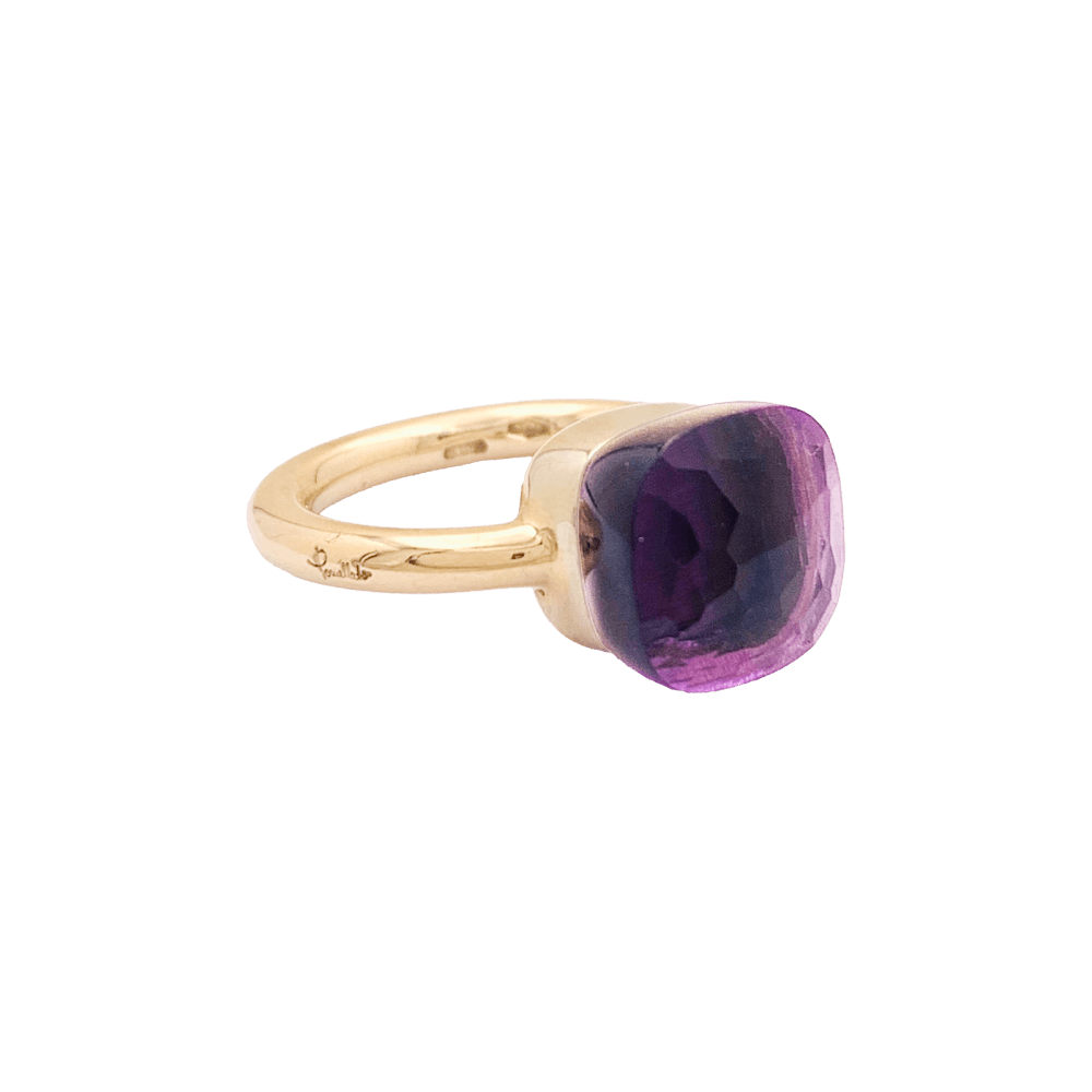 Bague Solitaire POMELLATO Nudo Classic en or rose et améthyste