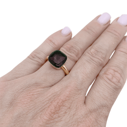 Bague Solitaire POMELLATO "Nudo Classic" en or rose et grenat - Castafiore